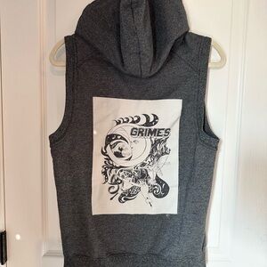 Grimes Sleeveless Hoodie - Dark Gray-RARE